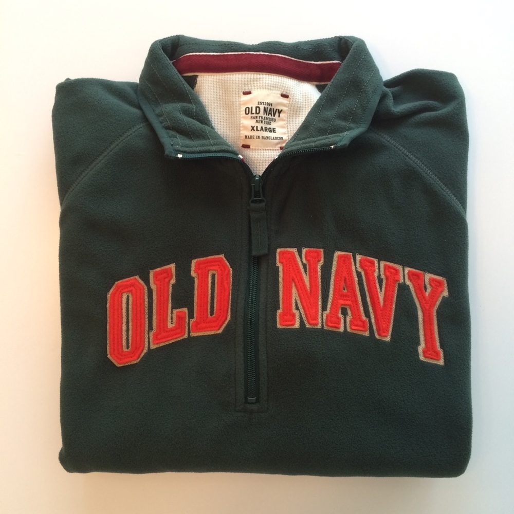 Old Navy Spell Out Fleece Zipper Long Sleeve Shirt